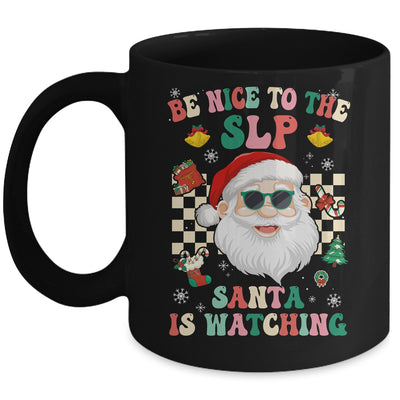 Be Nice To The SLP Teacher Santa Christmas Xmas Groovy Mug | siriusteestore