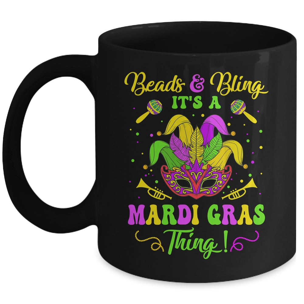 Beads And Bling Its A Mardi Gras Thing Women Girls Mug | siriusteestore