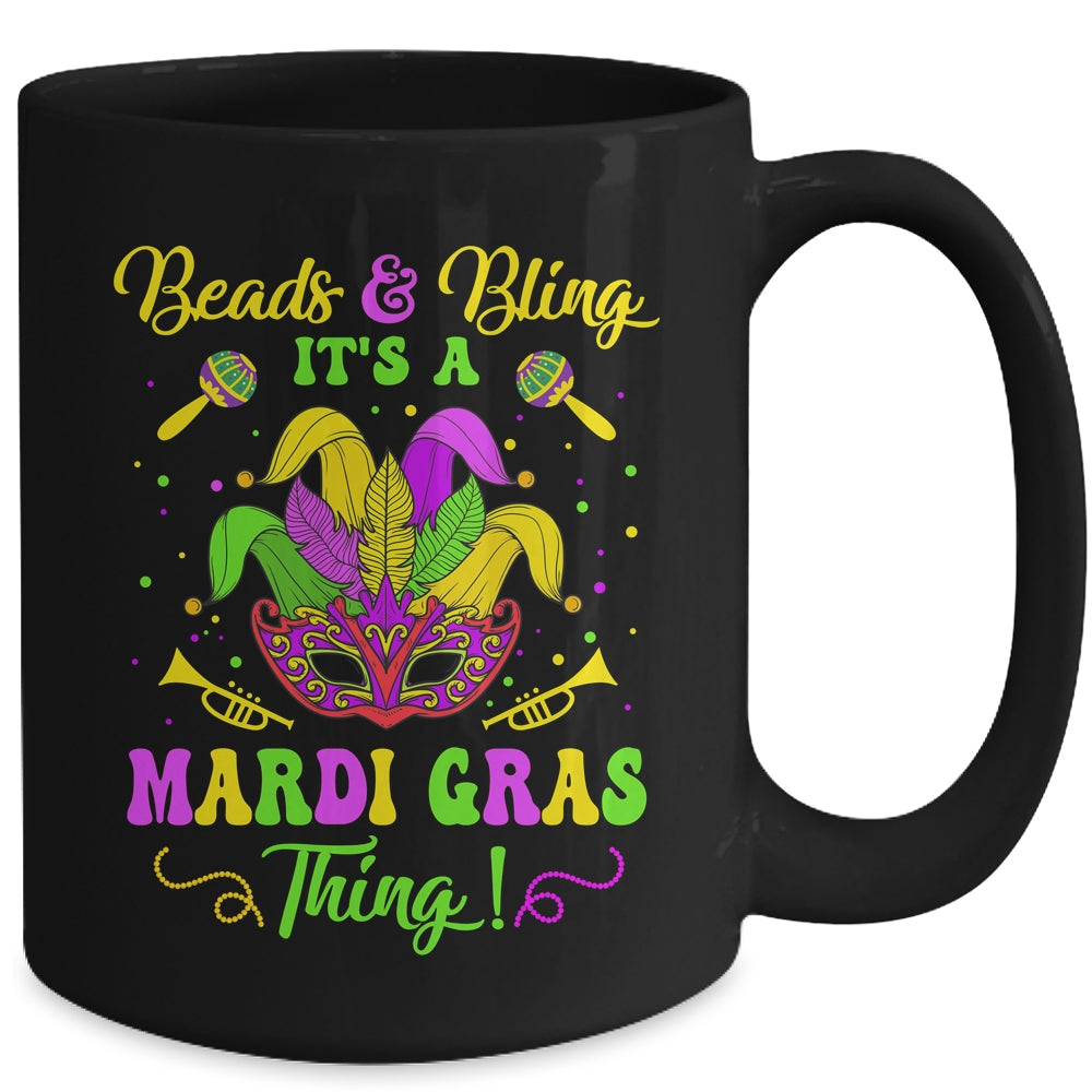 Beads And Bling Its A Mardi Gras Thing Women Girls Mug | siriusteestore