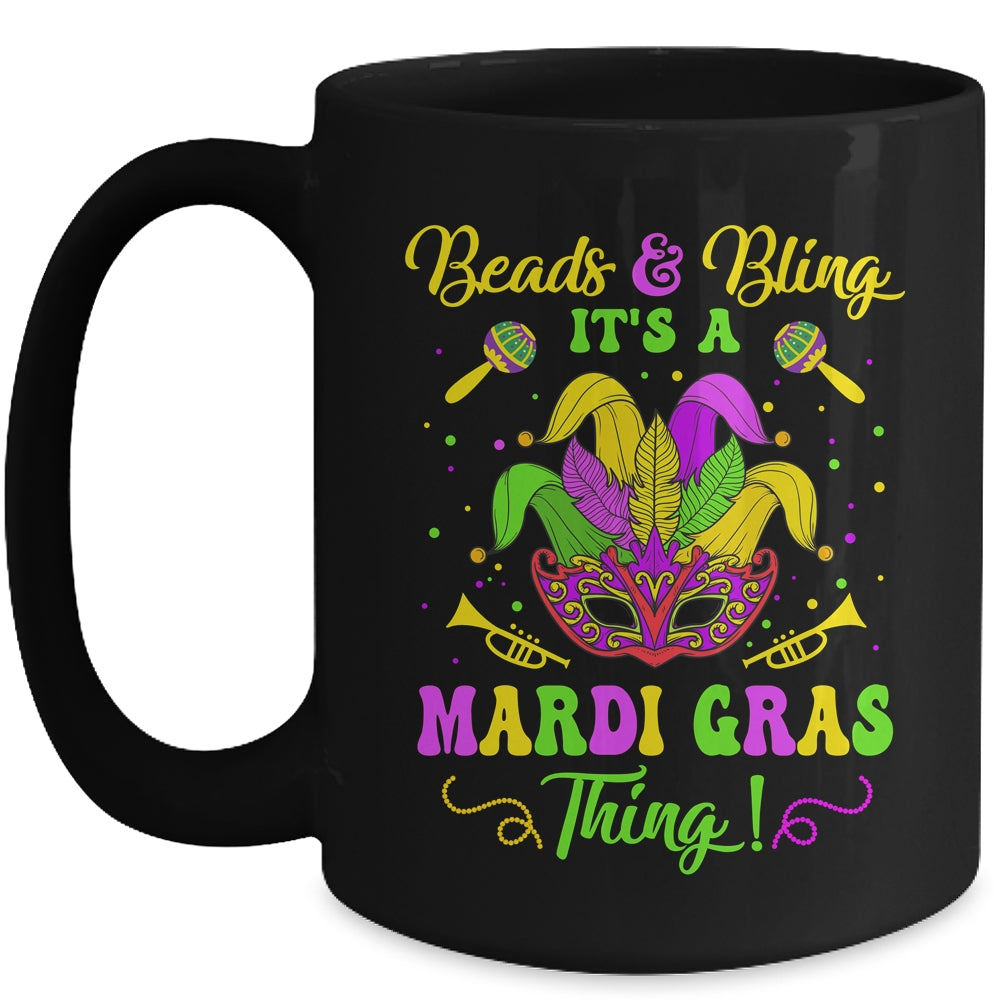 Beads And Bling Its A Mardi Gras Thing Women Girls Mug | siriusteestore