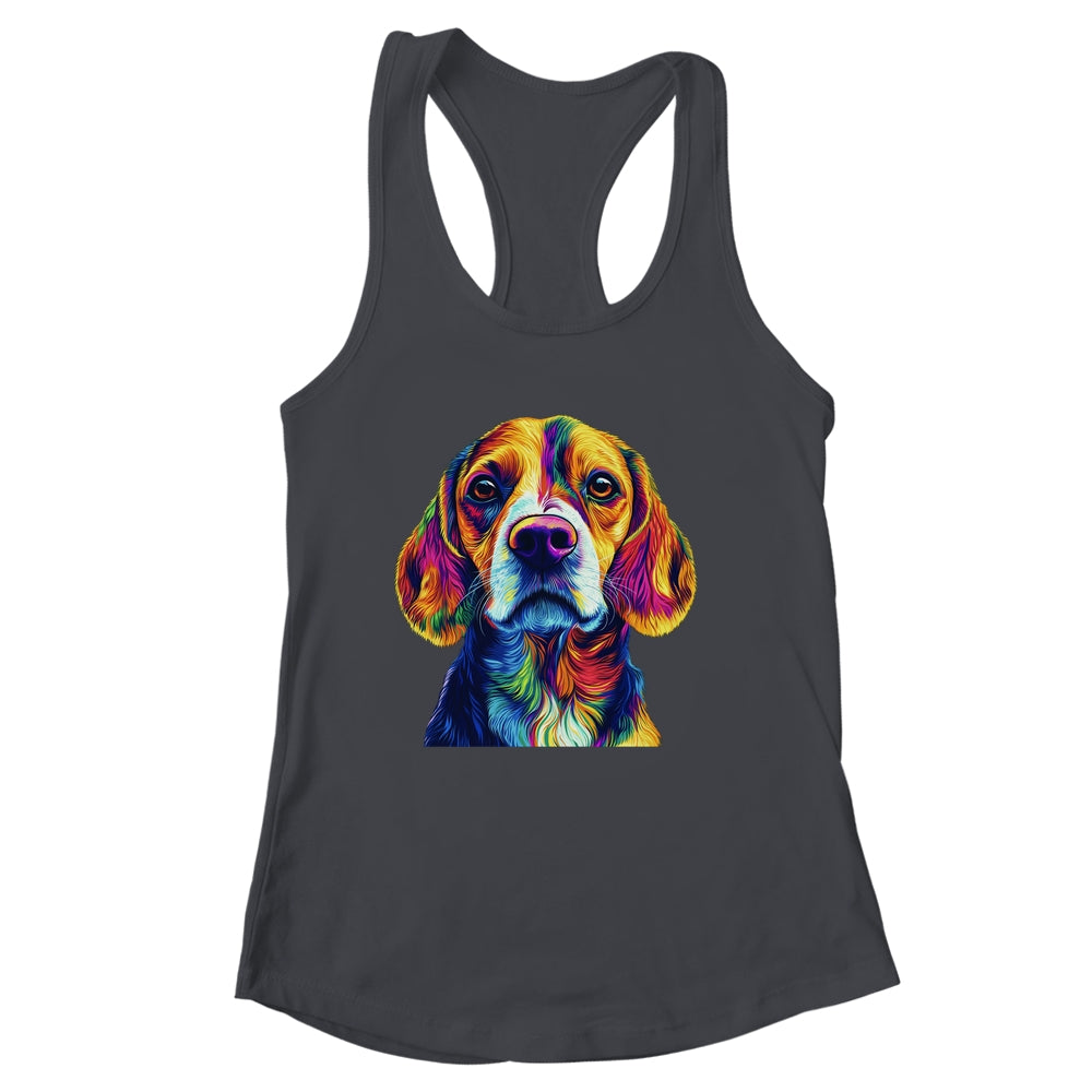 Beagle Dog Colorful Face Dog Lover Men Women Shirt & Tank Top | siriusteestore