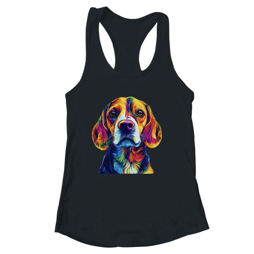 Beagle Dog Colorful Face Dog Lover Men Women Shirt & Tank Top | siriusteestore