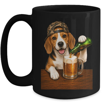 Beagle Drinking Beer Shirt Funny Fathers Day Dog Meme Mug | siriusteestore