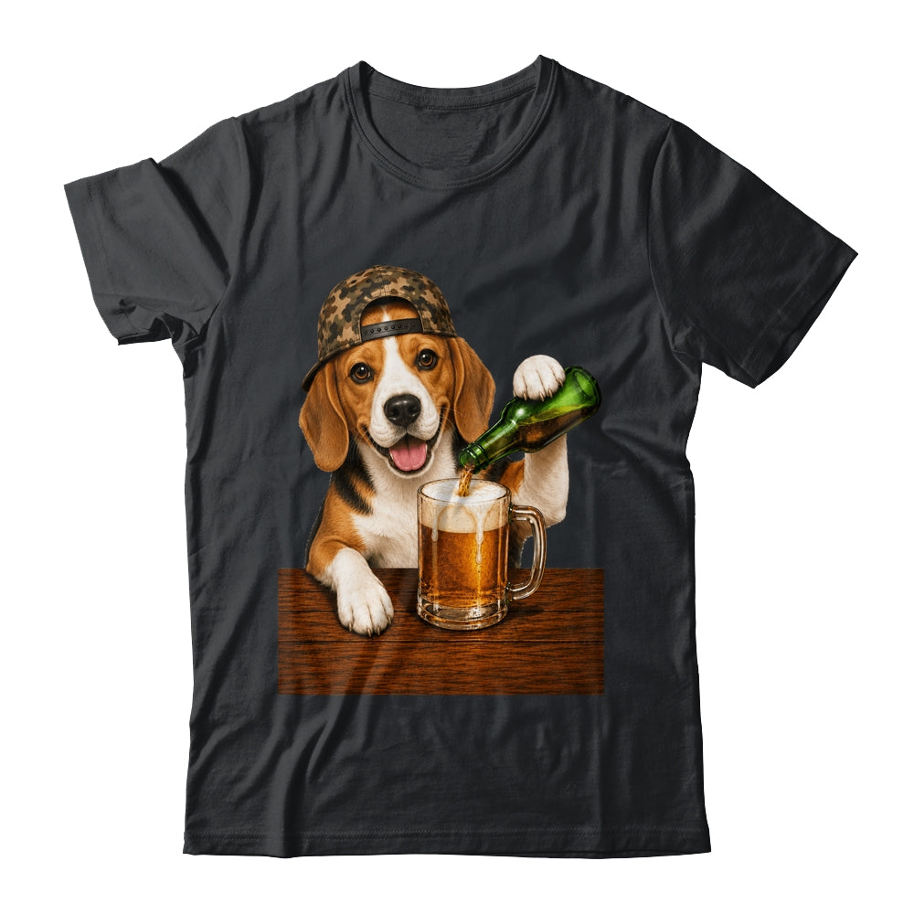 Beagle Drinking Beer Shirt Funny Fathers Day Dog Meme Shirt & Hoodie | siriusteestore