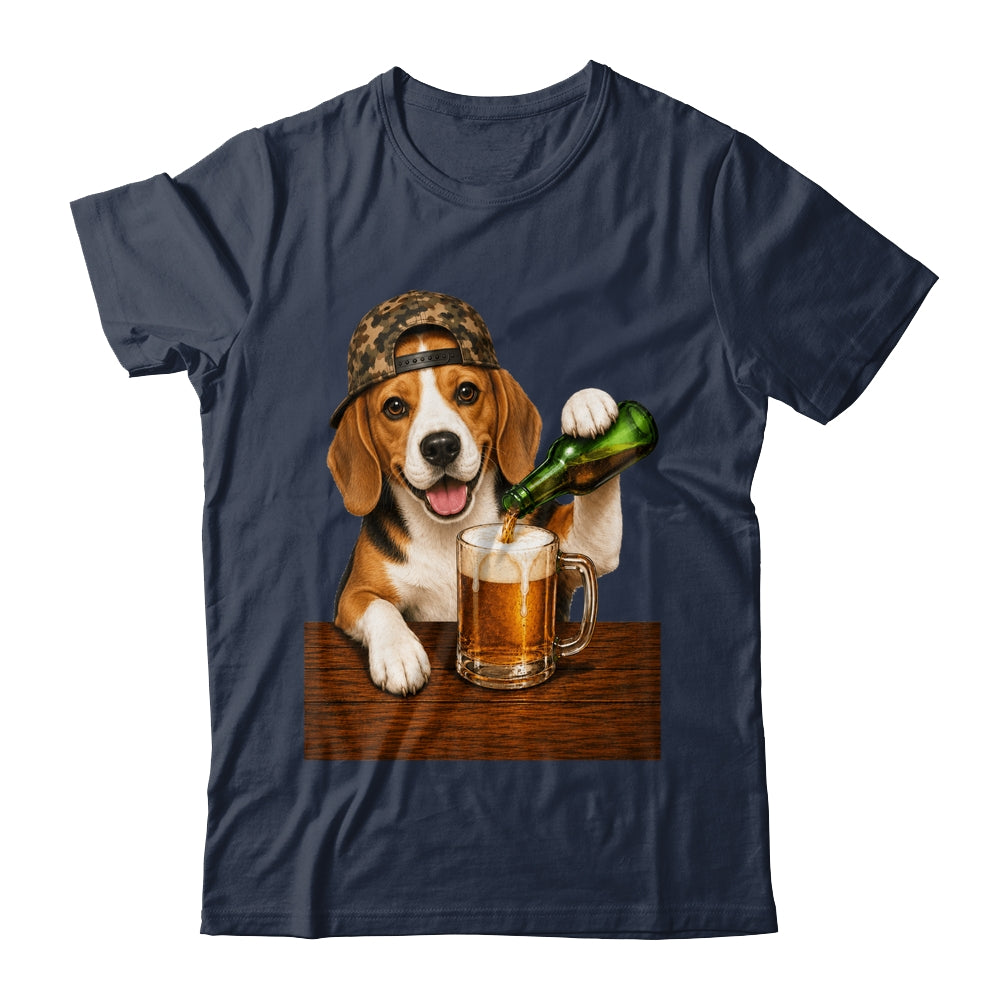 Beagle Drinking Beer Shirt Funny Fathers Day Dog Meme Shirt & Hoodie | siriusteestore