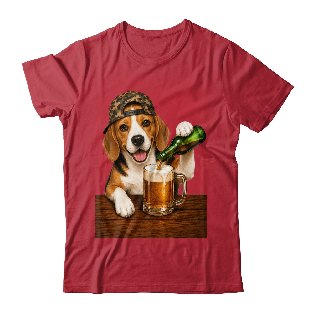 Beagle Drinking Beer Shirt Funny Fathers Day Dog Meme Shirt & Hoodie | siriusteestore