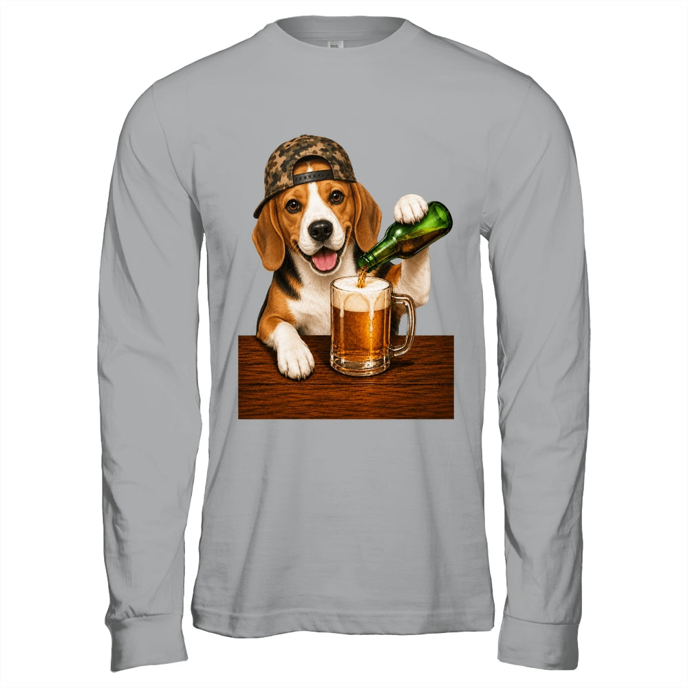 Beagle Drinking Beer Shirt Funny Fathers Day Dog Meme Shirt & Hoodie | siriusteestore