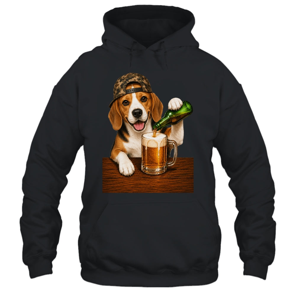Beagle Drinking Beer Shirt Funny Fathers Day Dog Meme Shirt & Hoodie | siriusteestore