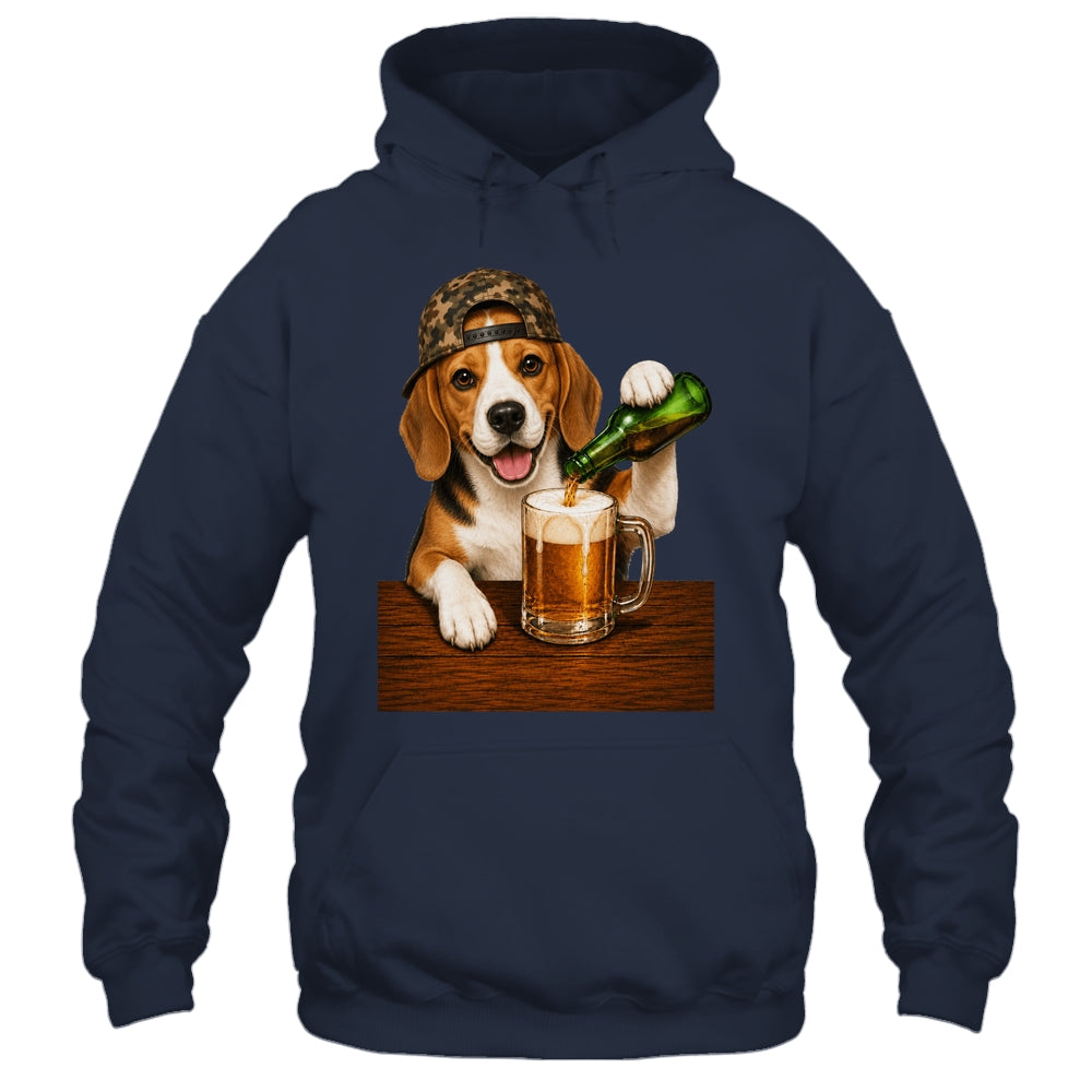 Beagle Drinking Beer Shirt Funny Fathers Day Dog Meme Shirt & Hoodie | siriusteestore