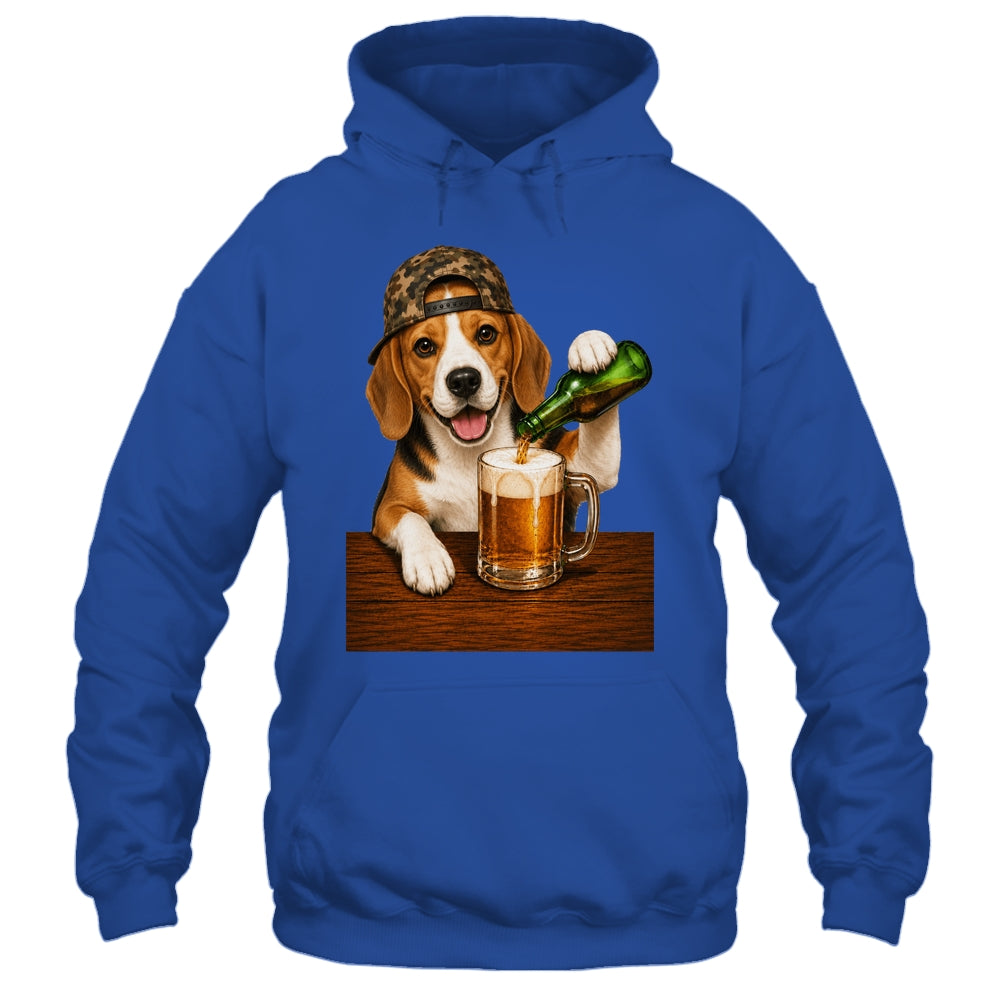 Beagle Drinking Beer Shirt Funny Fathers Day Dog Meme Shirt & Hoodie | siriusteestore