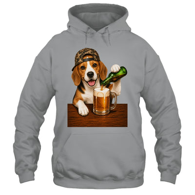 Beagle Drinking Beer Shirt Funny Fathers Day Dog Meme Shirt & Hoodie | siriusteestore