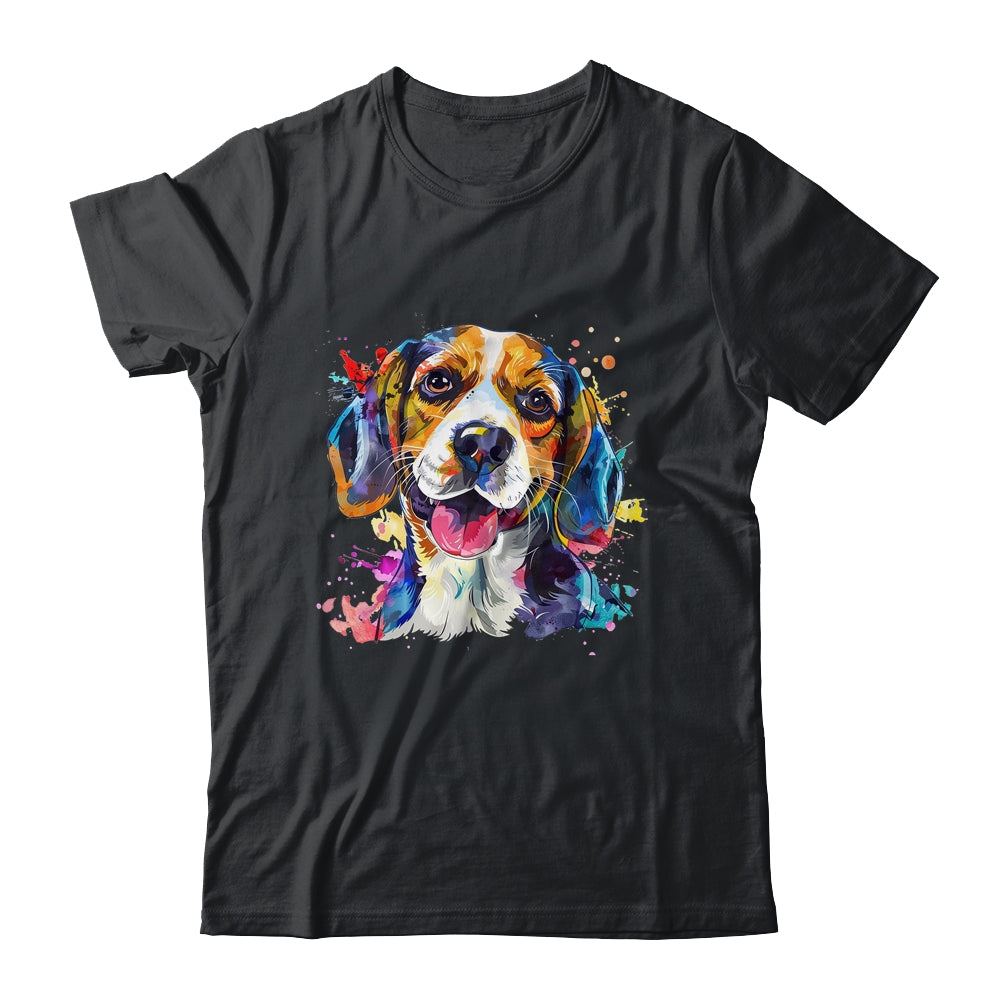 Beagle Mom Lover Puppy Dog Watercolor Tie Dye Painting Shirt & Tank Top | siriusteestore