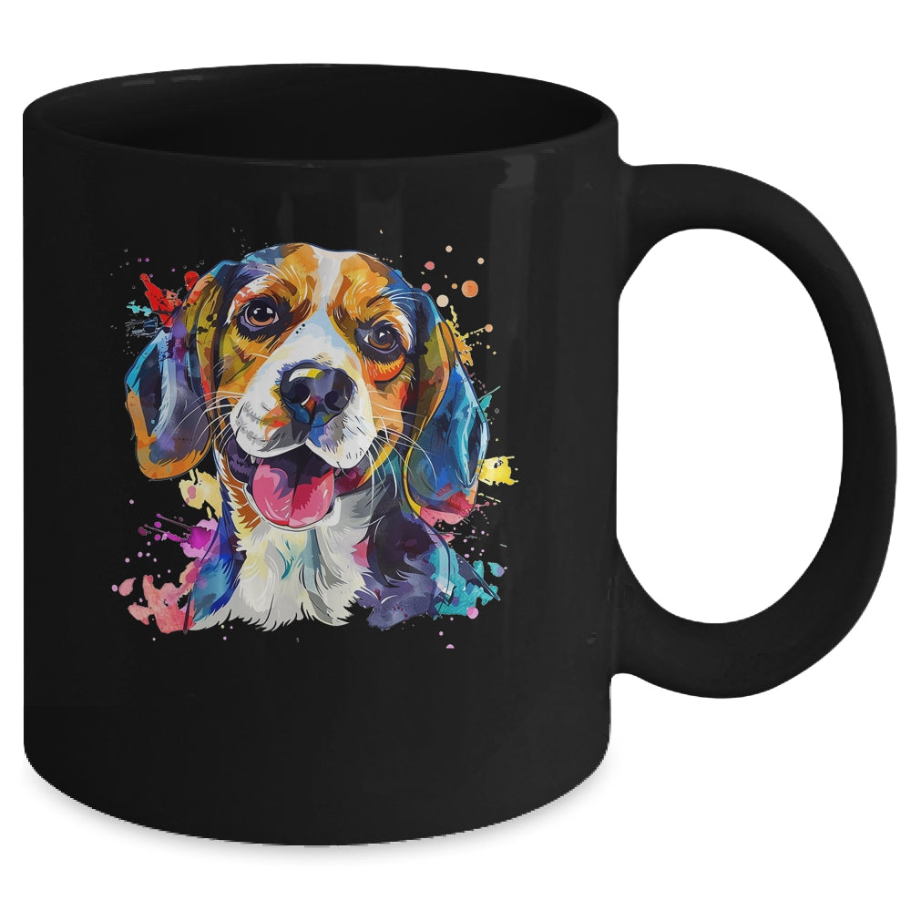 Beagle Mom Lover Puppy Dog Watercolor Tie Dye Painting Mug | siriusteestore
