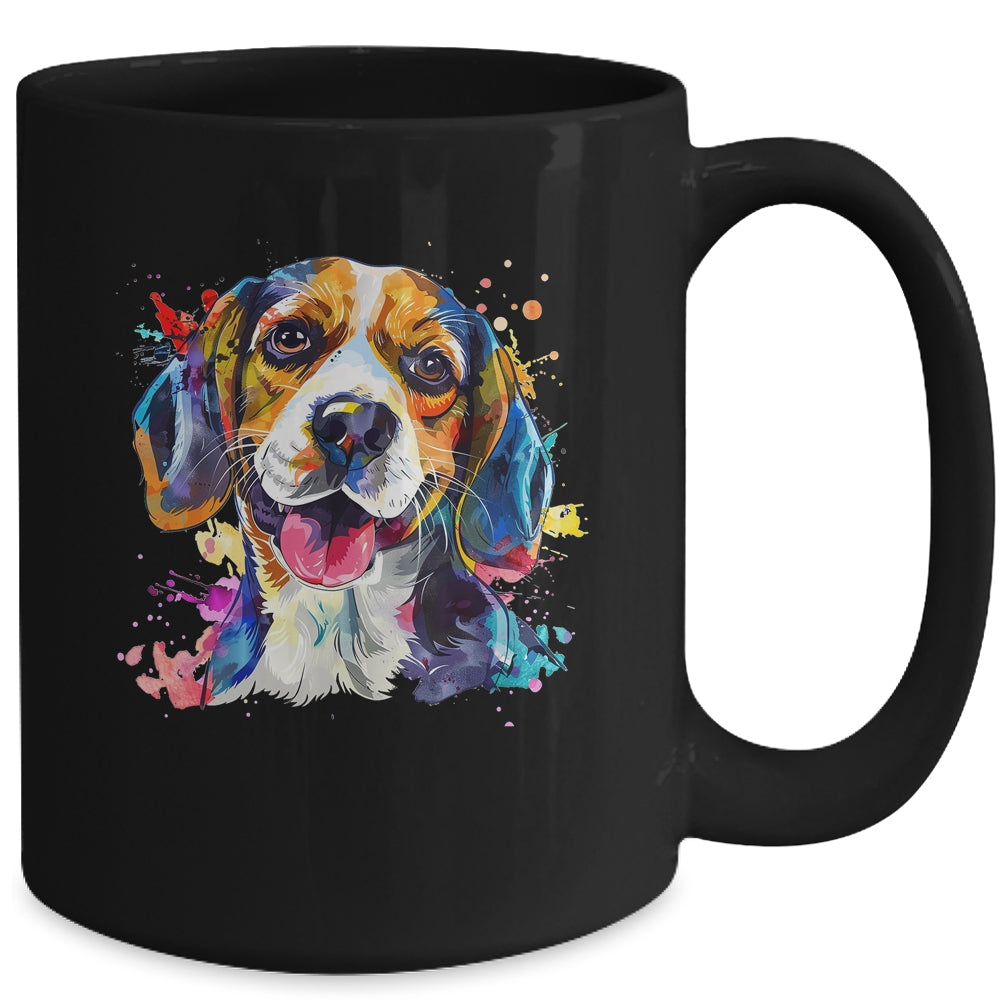 Beagle Mom Lover Puppy Dog Watercolor Tie Dye Painting Mug | siriusteestore