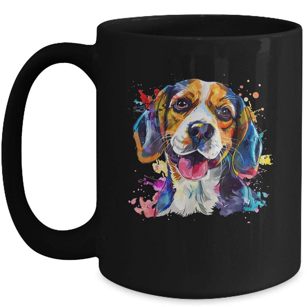 Beagle Mom Lover Puppy Dog Watercolor Tie Dye Painting Mug | siriusteestore