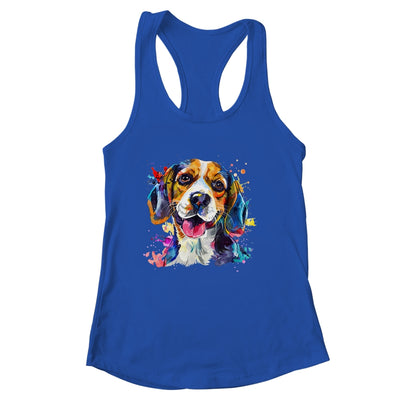 Beagle Mom Lover Puppy Dog Watercolor Tie Dye Painting Shirt & Tank Top | siriusteestore