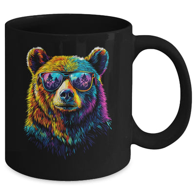 Bear Wearing Sunglasses Wildlife Graphic Colorful Bear Lover Mug | siriusteestore
