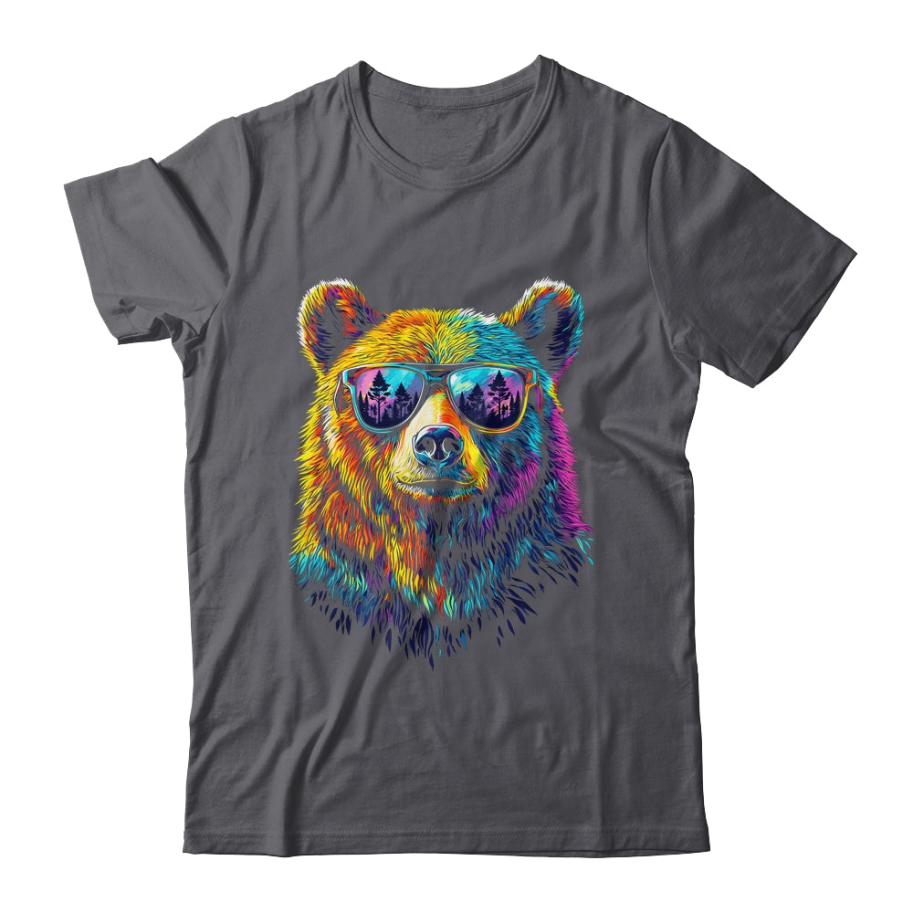 Bear Wearing Sunglasses Wildlife Graphic Colorful Bear Lover Shirt & Hoodie | siriusteestore