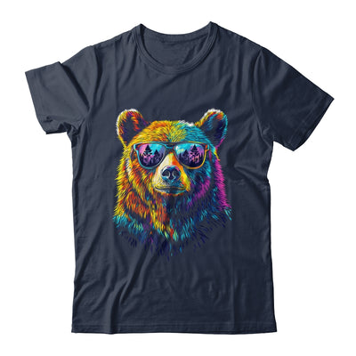 Bear Wearing Sunglasses Wildlife Graphic Colorful Bear Lover Shirt & Hoodie | siriusteestore