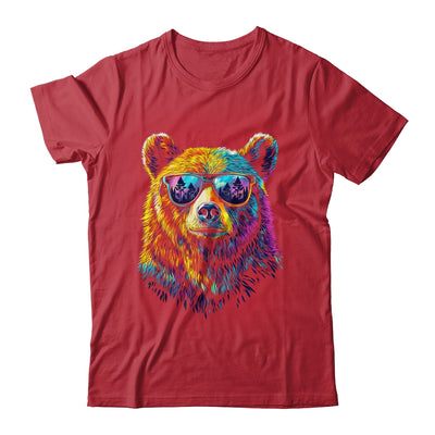 Bear Wearing Sunglasses Wildlife Graphic Colorful Bear Lover Shirt & Hoodie | siriusteestore