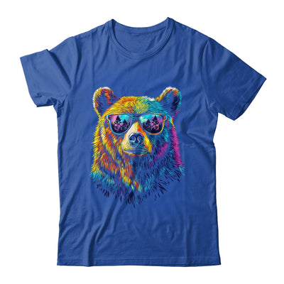 Bear Wearing Sunglasses Wildlife Graphic Colorful Bear Lover Shirt & Hoodie | siriusteestore