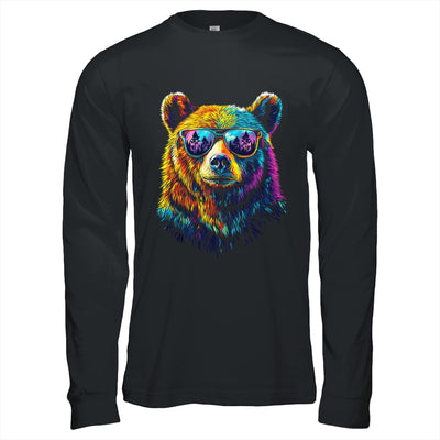 Bear Wearing Sunglasses Wildlife Graphic Colorful Bear Lover Shirt & Hoodie | siriusteestore
