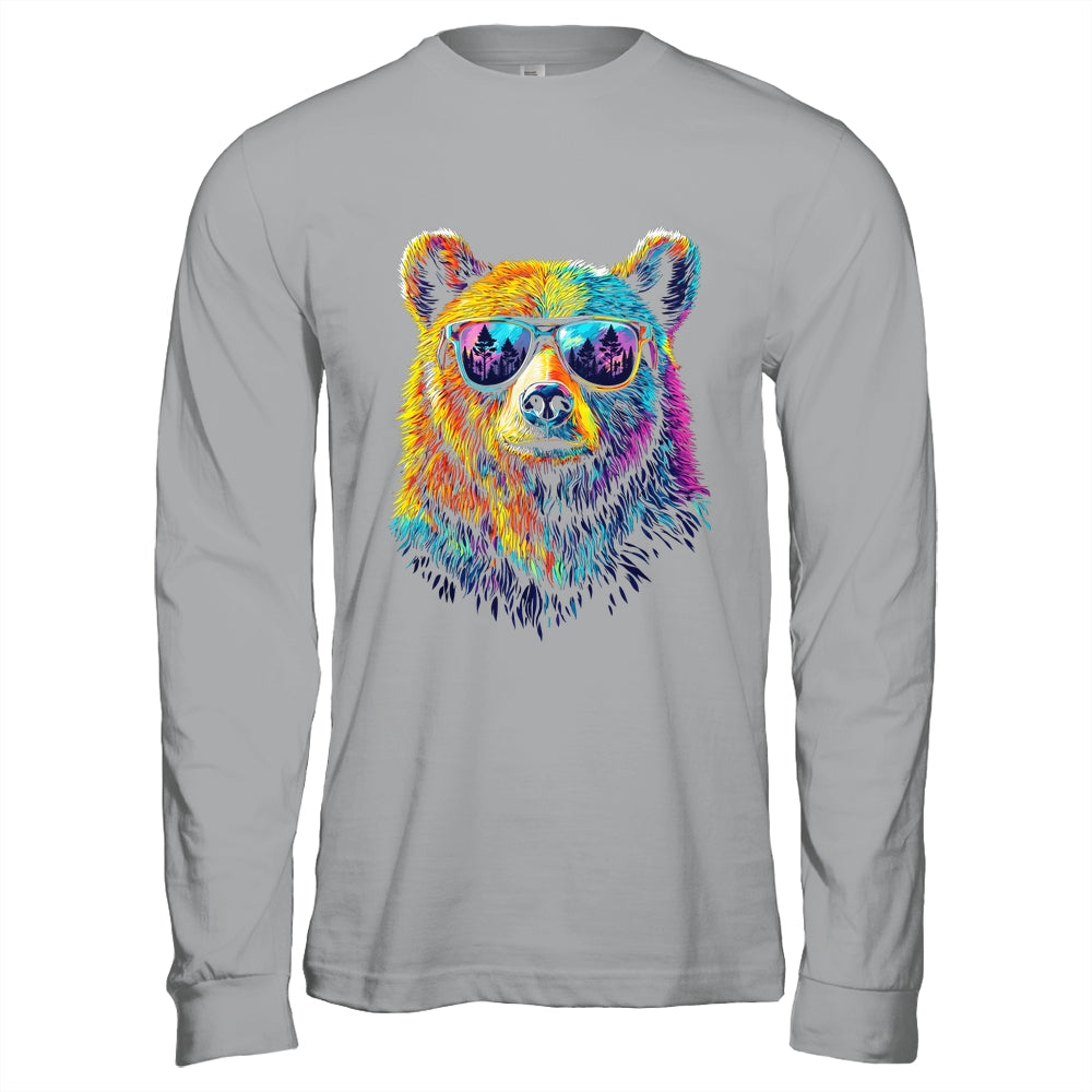 Bear Wearing Sunglasses Wildlife Graphic Colorful Bear Lover Shirt & Hoodie | siriusteestore