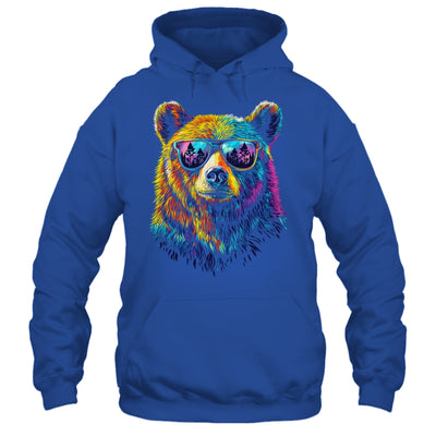 Bear Wearing Sunglasses Wildlife Graphic Colorful Bear Lover Shirt & Hoodie | siriusteestore