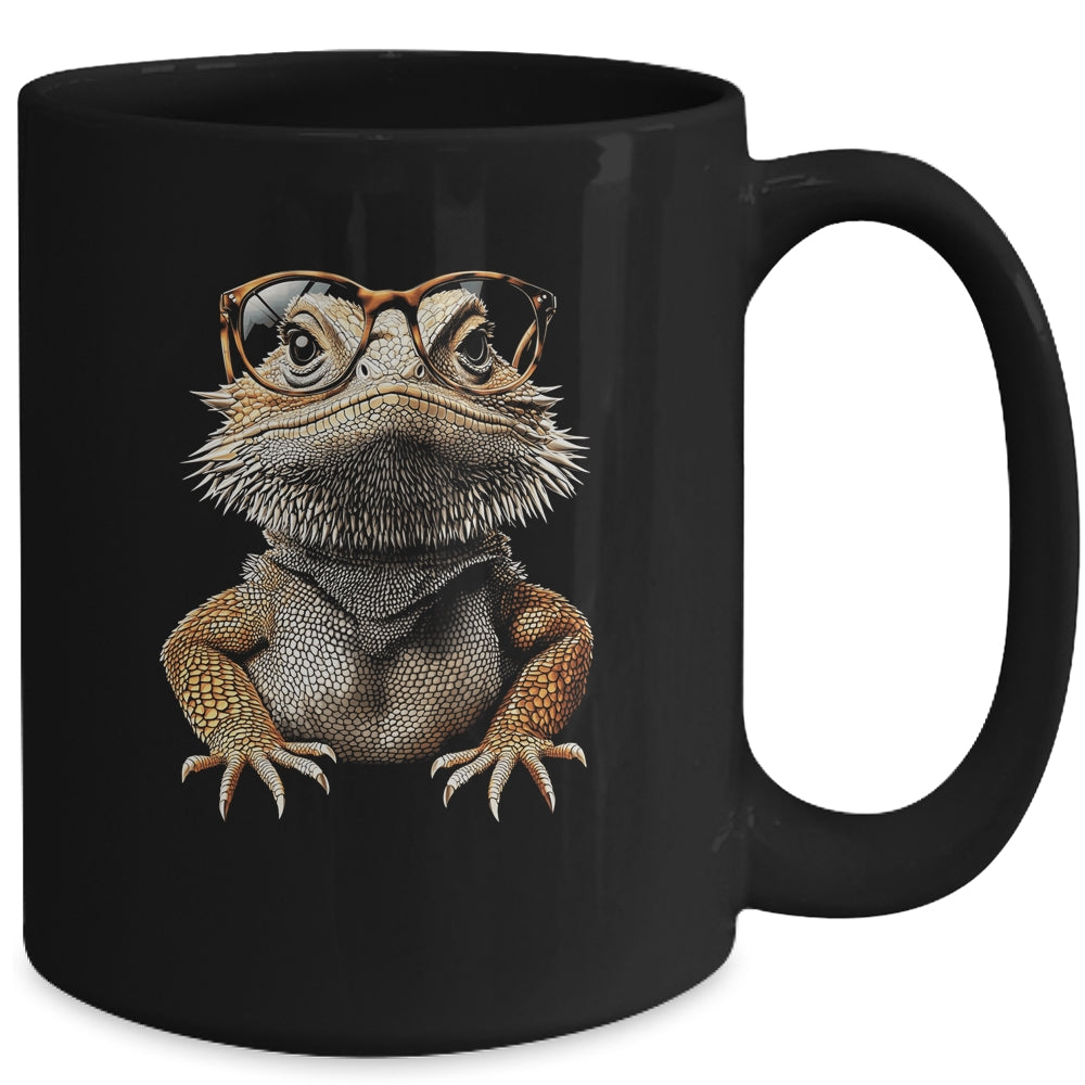 Bearded Dragon Animal Nerdy Glasses Bearded Dragon Design Mug | siriusteestore