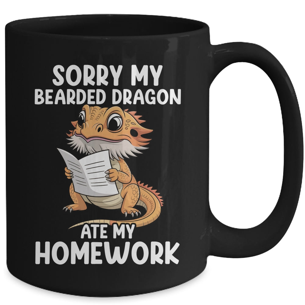 Bearded Dragon Ate Homework Funny Bearded Boys Girls Kids Mug | siriusteestore
