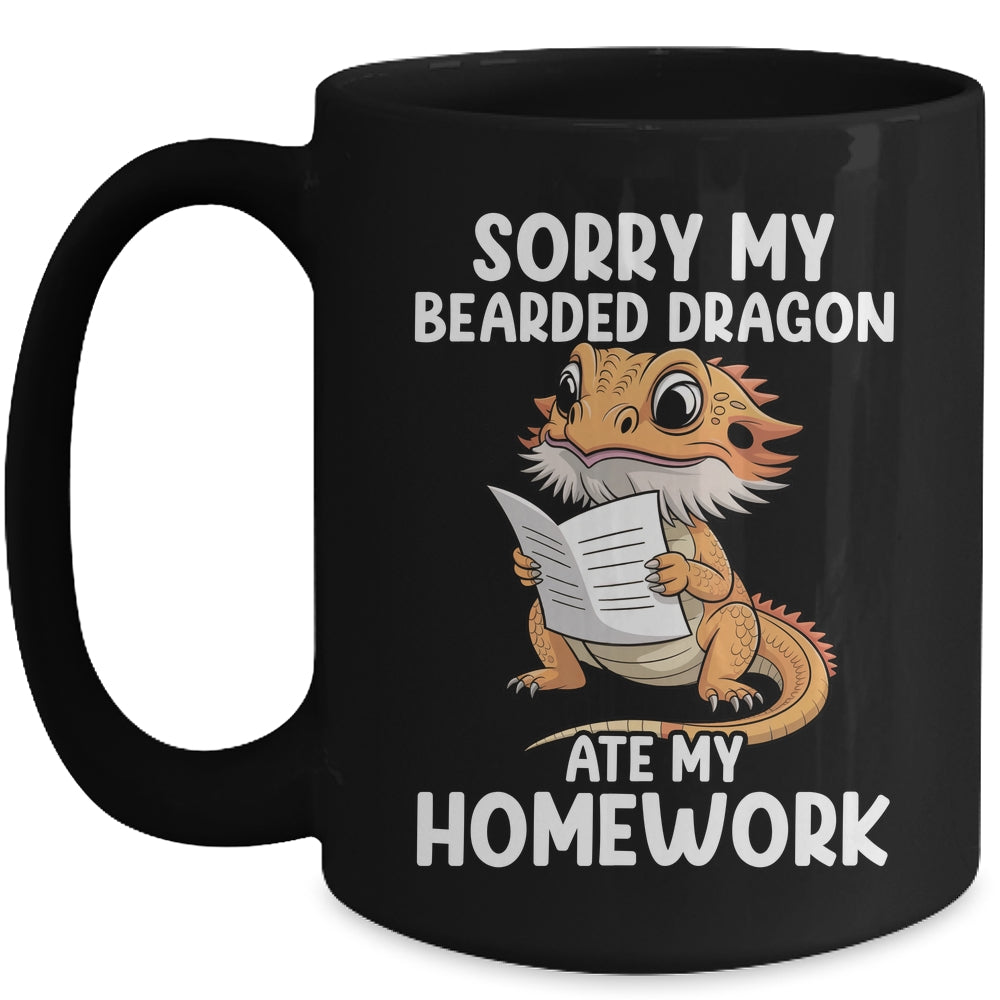 Bearded Dragon Ate Homework Funny Bearded Boys Girls Kids Mug | siriusteestore
