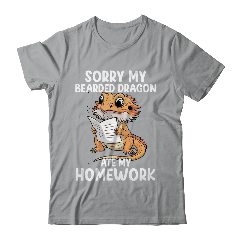 Bearded Dragon Ate Homework Funny Bearded Boys Girls Kids Shirt & Tank Top | siriusteestore
