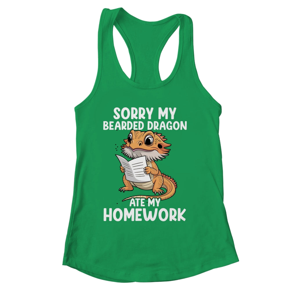 Bearded Dragon Ate Homework Funny Bearded Boys Girls Kids Shirt & Tank Top | siriusteestore