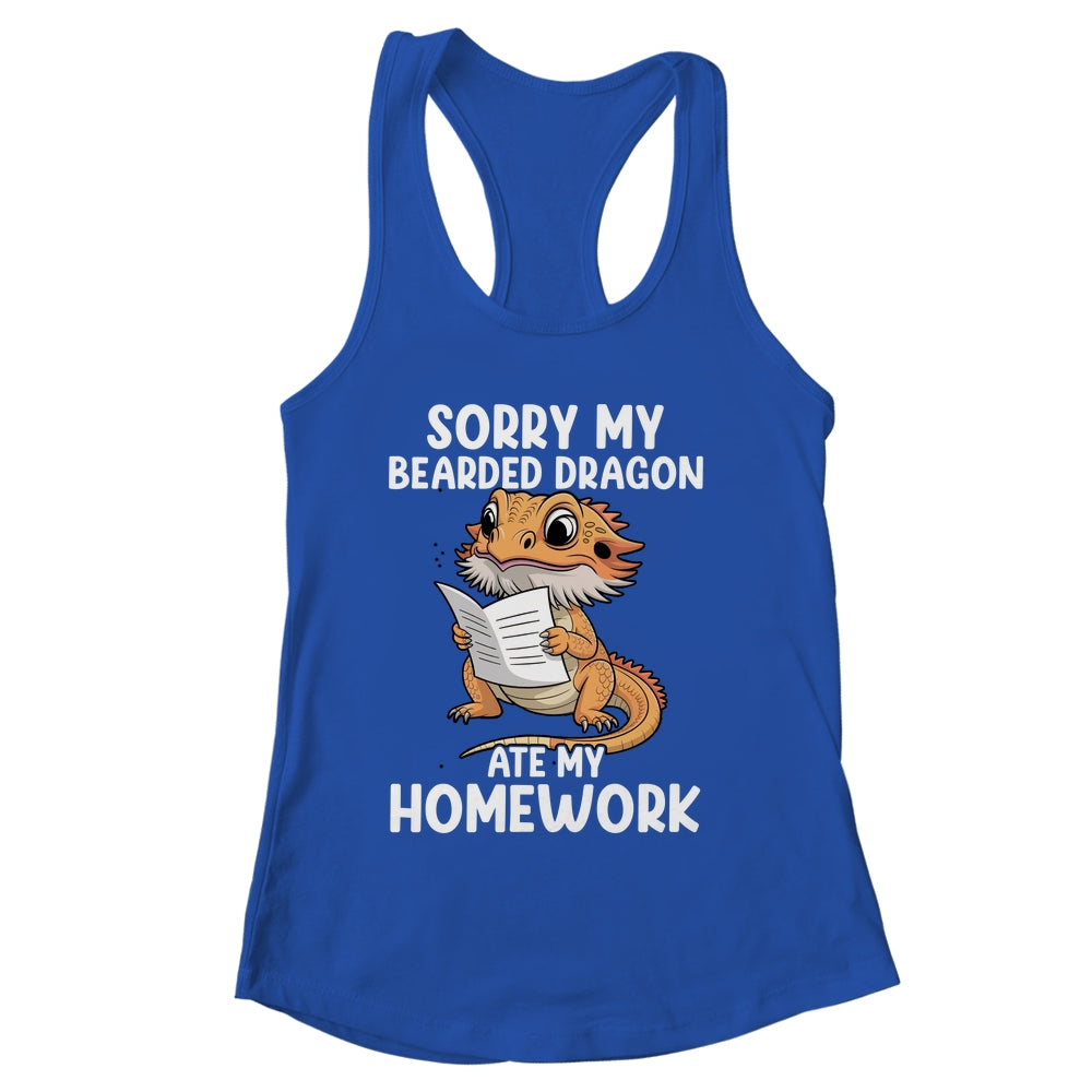 Bearded Dragon Ate Homework Funny Bearded Boys Girls Kids Shirt & Tank Top | siriusteestore