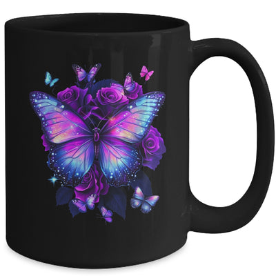 Beautiful Butterfly Purple Rose Butterfly Lovers Women Girls Mug | siriusteestore