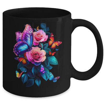 Beautiful Butterfly Purple Rose Butterfly Lovers Women Mug | siriusteestore