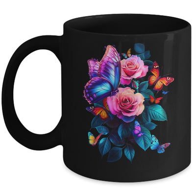 Beautiful Butterfly Purple Rose Butterfly Lovers Women Mug | siriusteestore