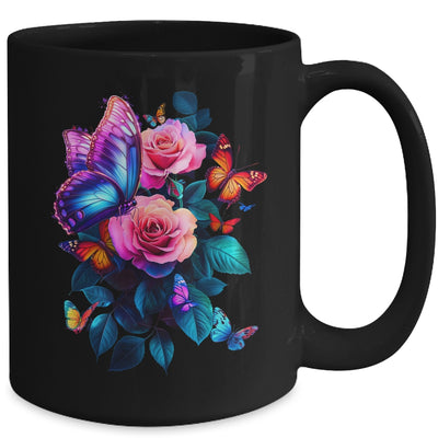 Beautiful Butterfly Purple Rose Butterfly Lovers Women Mug | siriusteestore