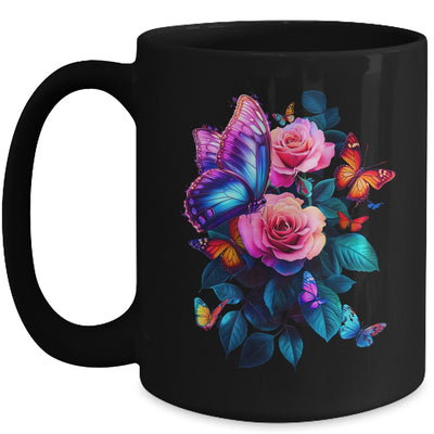 Beautiful Butterfly Purple Rose Butterfly Lovers Women Mug | siriusteestore