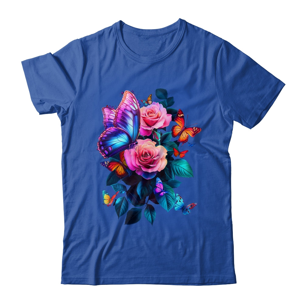 Beautiful Butterfly Purple Rose Butterfly Lovers Women Shirt & Tank Top | siriusteestore