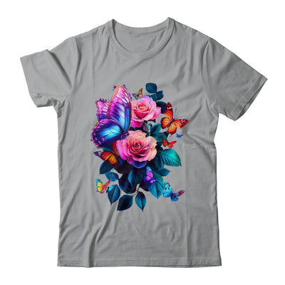 Beautiful Butterfly Purple Rose Butterfly Lovers Women Shirt & Tank Top | siriusteestore
