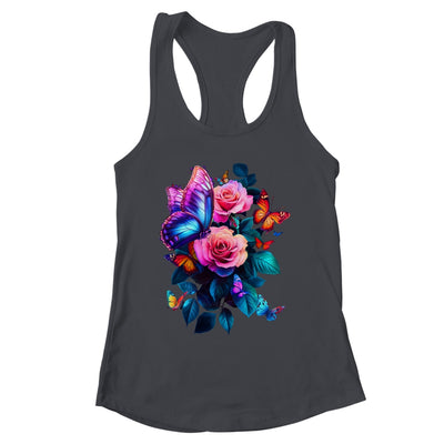 Beautiful Butterfly Purple Rose Butterfly Lovers Women Shirt & Tank Top | siriusteestore