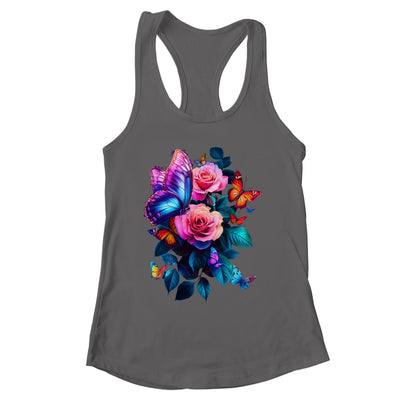 Beautiful Butterfly Purple Rose Butterfly Lovers Women Shirt & Tank Top | siriusteestore