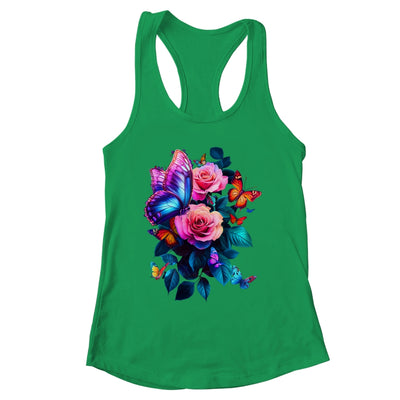 Beautiful Butterfly Purple Rose Butterfly Lovers Women Shirt & Tank Top | siriusteestore