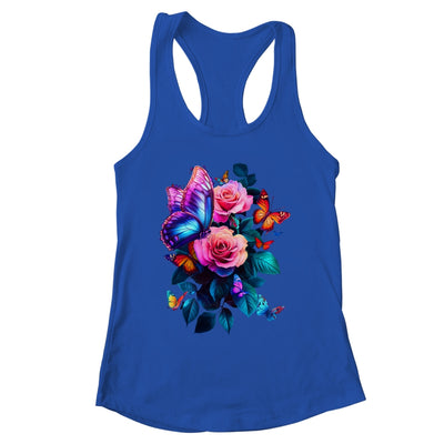 Beautiful Butterfly Purple Rose Butterfly Lovers Women Shirt & Tank Top | siriusteestore