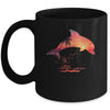 Beautiful Dolphin Sunset Colorful Sunrise Dolphin Silhouette Mug | siriusteestore