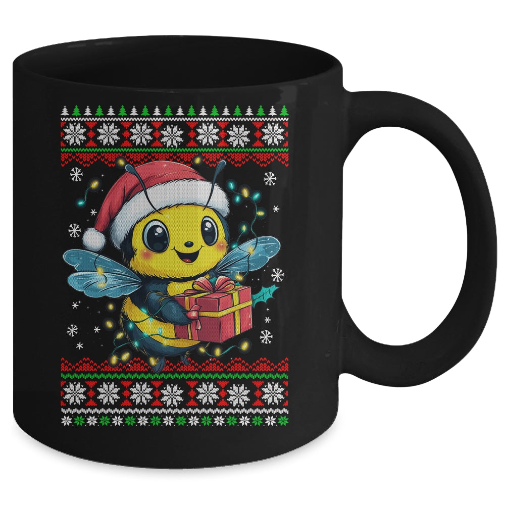 Bee Christmas Ugly Christmas Santa Hat Xmas For Bees Lover Mug | siriusteestore
