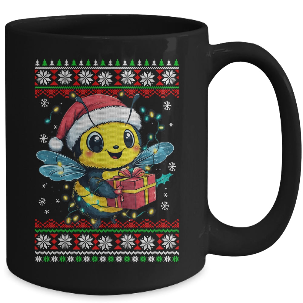 Bee Christmas Ugly Christmas Santa Hat Xmas For Bees Lover Mug | siriusteestore