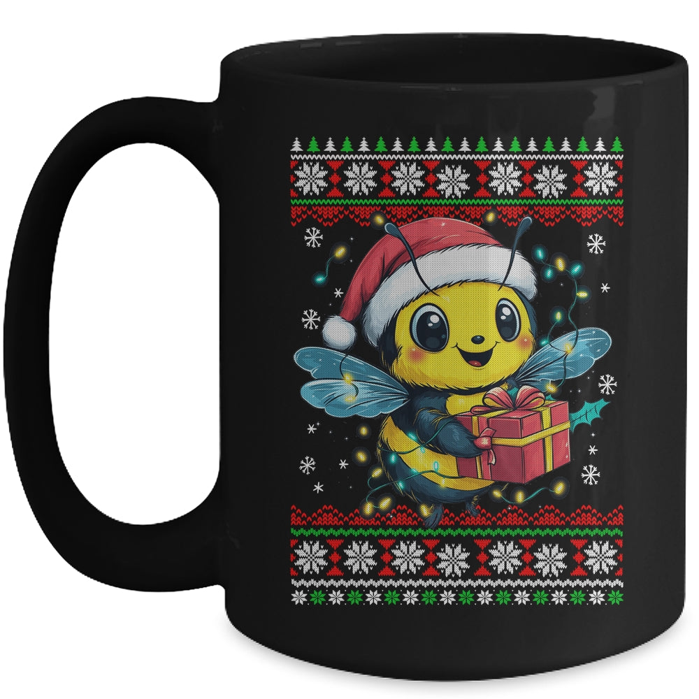 Bee Christmas Ugly Christmas Santa Hat Xmas For Bees Lover Mug | siriusteestore