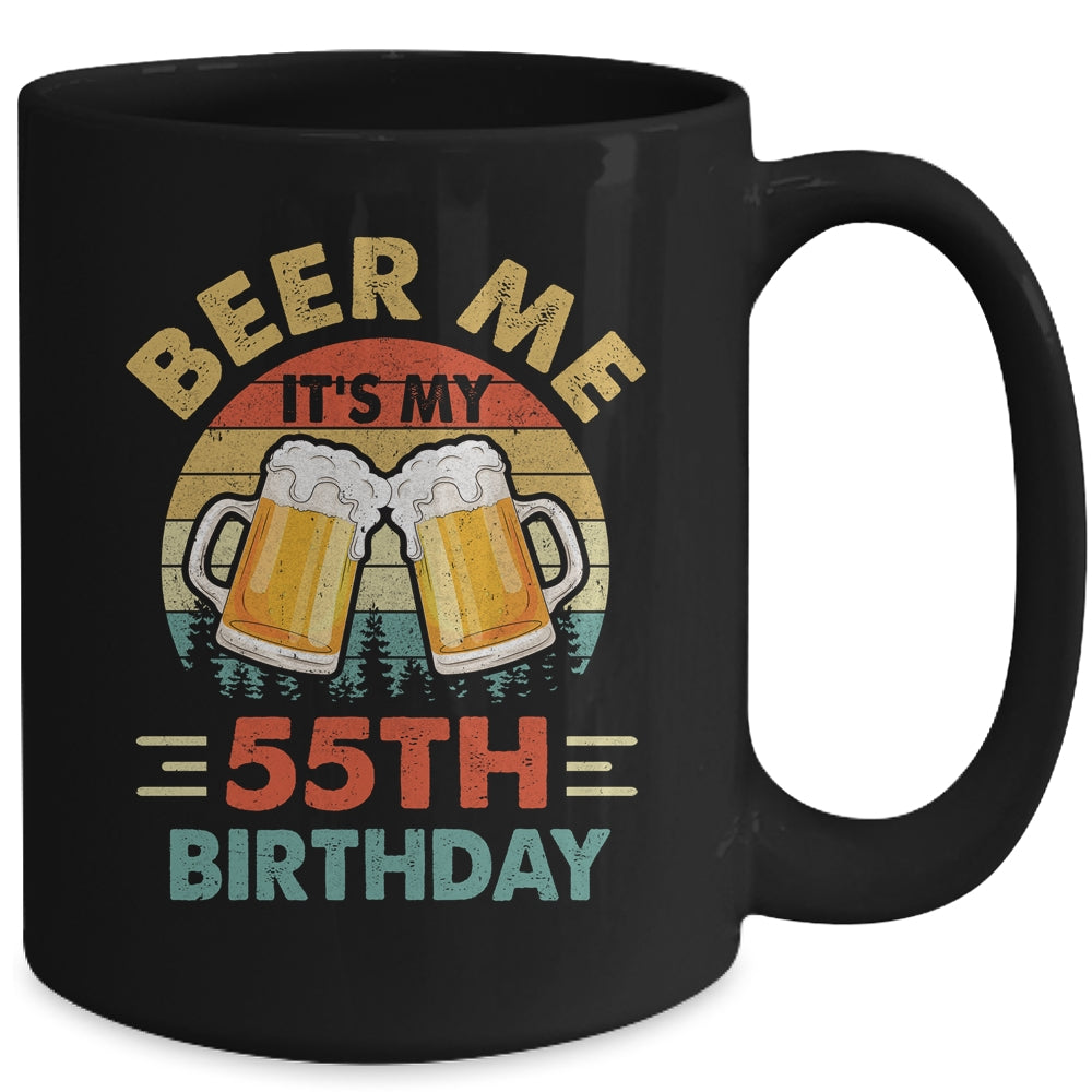 Beer Me It's My 55th Birthday Party 55 Years Old Men Vintage Mug | siriusteestore